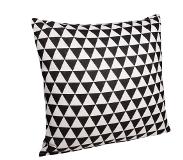 QUVIO Kussenhoes 45 x 45cm driehoekjes - Zwart en Wit