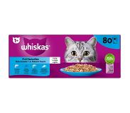 Whiskas 1+ Natvoer - Vis - Selectie in gelei - maaltijdzakjes 80 x 85 g