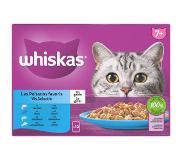 Whiskas 7+ Natvoer - Vis - Selectie in gelei - maaltijdzakjes 48 x 85 g
