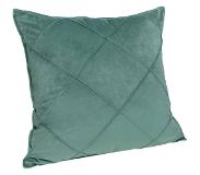 QUVIO Kussenhoes met ruit patroon - 50 x 50 cm - Fluweel - Eucalyptus groen