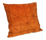 QUVIO Kussenhoes met grafisch patroon - 50 x 50 cm - Fluweel - Oranje