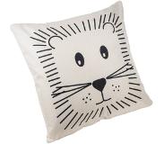QUVIO Kussenhoes Leeuw 45x45cm - Crème en zwart