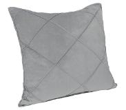 QUVIO Kussenhoes met ruit patroon - 50 x 50 cm - Fluweel - Grijs