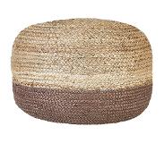 Beliani Poef bruin jute EPS balletjes vulling 50 x 50 x 40 cm rond ottomaan boho stijl woonaccessoire