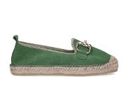 Manfield Groene suède espadrilles | Maat 39
