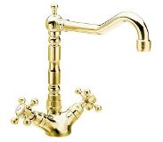 Sapho Keukenmengkraan Sapho Antea 2-knop Uitloop Recht 24 cm Goud