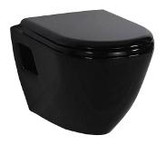 Creavit Bidet wandcloset Creavit TP325 Zwart Met RVS sproeier (Exclusief zitting)