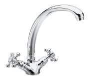 Sapho Wastafelmengkraan Sapho Antea 2-knop Gebogen Uitloop 26.5 cm Chroom