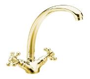 Sapho Wastafelmengkraan Sapho Antea 2-knop Gebogen Uitloop 26.5 cm Goud