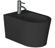 Salenzi Form Square bidet met kraangat mat zwart