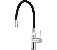 Sapho Keukenmengkraan Sapho Sili 1-hendel 47.5 cm met Siliconen Uitloop Chroom Zwart