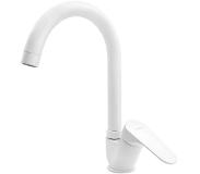 Sapho Keukenmengkraan Sapho Corneli 1-hendel 30 cm Beweegbare Uitloop Mat Wit