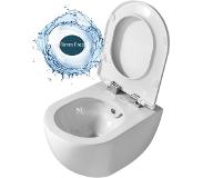 Creavit Freedom hangtoilet met koud water bidet en geïntegreerde kraan glanzend wit