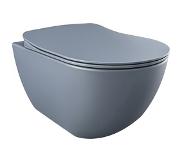 SaniGoods Alpha Rimless randloos wandcloset basalt mat met sproeier