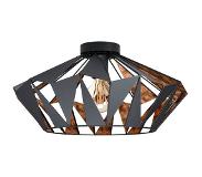 Eglo Plafondlamp Carlton, Ø 47 cm, zwart/koper