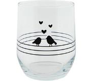 Clayre & Eef Waterglas 260 ml Glas Rond Vogels Drinkbeker Transparant Drinkbeker