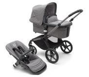 Bugaboo Fox 5 bassinet and seat stroller graphite base, grey melange fabrics, grey melange sun canopy