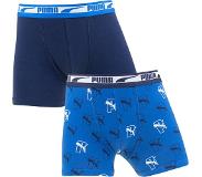 Puma Logo Boxershort 4-Pack KIDS Blauw Combi - Maat 176 - Kleur: Blauw | Soccerfanshop