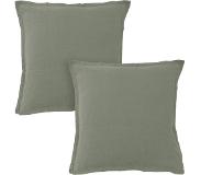 Matt & Rose Set Kussenslopen Mosgroen - 65 x 65 cm - 100% Linnen