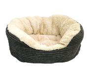 Rosewood hondenmand ovaal jumbo cord pluche grijs / creme 51 cm