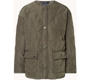 Airforce Gewatteerd jack met quilt patroon en klepzakken