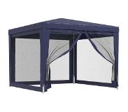 vidaXL Partytent met 4 mesh zijwanden 3x3 m HDPE blauw