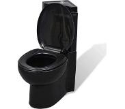 vidaXL Keramisch Toilet voor in de hoek zwart online kopen