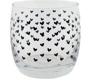 Clayre & Eef Waterglas 260 ml Glas Rond Hart Drinkbeker Transparant Drinkbeker