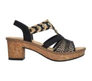 Rieker Sandalette Zwart/taupe | Maat: 40