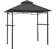 vidaXL Barbecue paviljoen 240x150x255 cm staal antraciet
