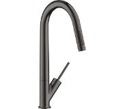 Axor Starck ééngreeps draaibare keukenmengkraan met uittrekbare vuistdouche 45 cm, brushed black chrome