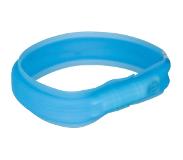 Trixie USB Flash Lichthalsband Langhaar - M-L: 50 cm / 30 mm blauw