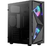 Aerocool Glider Tempered Glass tower-behuizing 2x USB-A 2.0, USB-A 3.2 (5 Gbit/s), 2x Audio, Window-kit