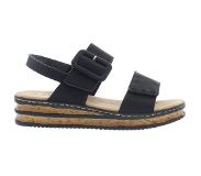 Rieker Zwarte Sandalen Hoogwaardig imitatieleer 36