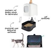 Rotho MyPet Biala Kattenbak met kap en schepje / Gemaakt van gerecycled plastic - Antraciet