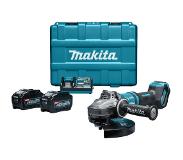 Makita GA038GT203 XGT 40V Max Li-Ion accu haakse slijper set (2x 5,0Ah) in koffer - 230mm - koolborstelloos