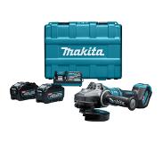 Makita GA037GT203 XGT 40V Max Li-Ion Accu Haakse Slijper 180 mm set (2 x 5,0Ah) in koffer