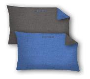 Schiesser Kussensloop - 100% katoen renforcé - Set van 2 kussenhoezen 40 x 80 cm - Tweezijdig - Doubleface Blauw/Antraciet