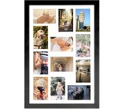 Acaza Madison MDF Fotokader inclusief Passe-partout - Ruimte voor 12 Foto's van 10x15cm - Fotolijst 40x60cm - Zwart
