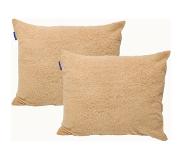 Y-NOT - Kussenslopen set (2 stuks) - Teddy / fleece stof Toffee Latte - Hoog knuffelgehalte - 60x70 (2) Zand