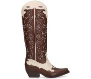 Sacha leren cowboylaarzen bruin/ecru Dames | Maat: 37