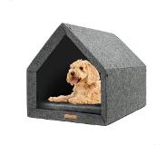 Rexproduct Hondenhuis – Hondenhuisjes voor binnen - Hondenkussen inbegrepen – Hondenhuizen voor in huis – Hondenhok - Hondenmand gemaakt van Gerecycled PETflessen - PETHome - Grijs donkergrijs