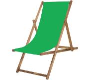 Springos Houten Ligstoel Strandstoel Ligstoel Verstelbaar Beukenhout Handgemaakt Groen