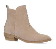 Manfield suède cowboylaarzen met studs beige Dames | Maat: 37
