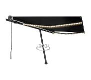 vidaXL Luifel automatisch met LED en windsensor 400x350 cm antraciet