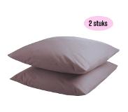 Kasteel - Kussenslopen - 60x70 cm - Taupe - 100% Katoen - Set Van 2 Stuks