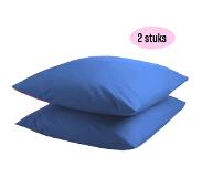 Kasteel - Kussenslopen - 60x70 cm - Jeans Blauw - 100% Katoen - Set Van 2 Stuks