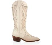 DWRS Regina leren cowboylaarzen ecru/beige Dames | Maat: 39
