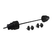 Tunturi Halterset l 50 kg l Dumbellset met 1 lange en 2 korte stangen