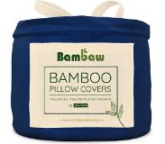 Bambaw Bamboe Kussenslopen | 2 stuks | Eco Kussensloop 50cm bij 70cm | Blauw marine | Luxe Bamboe Beddengoed | Hypoallergeen Kussenslopen | Puur Bamboe Lyocell Kussensloop | Ultra-ademende Stof | Bambaw